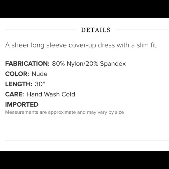 NIP Nude Mesh Long Sleeve Cover Up Dress - Picture 5 of 5